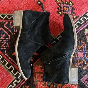 Paul Green black suede low booties size UK 5